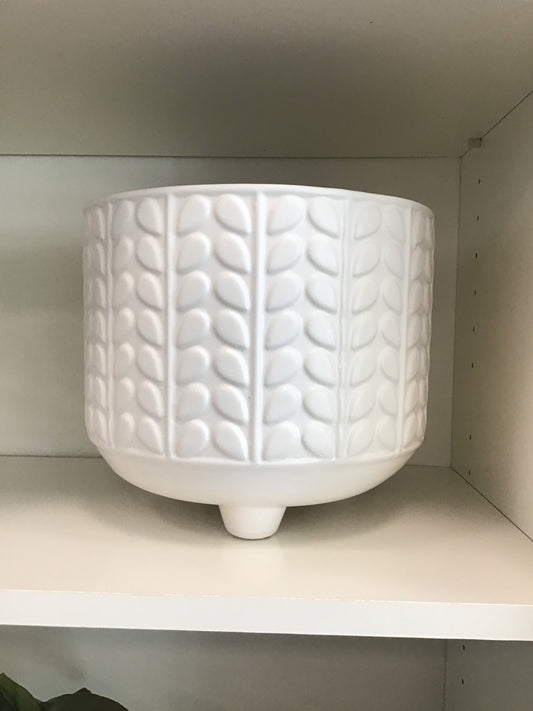 Textured Footed Ceramic Pot