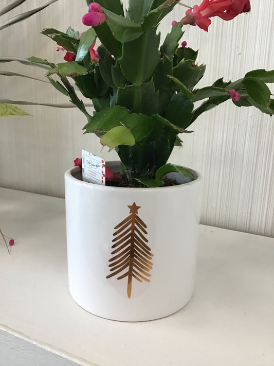 Gold Christmas Tree Pot