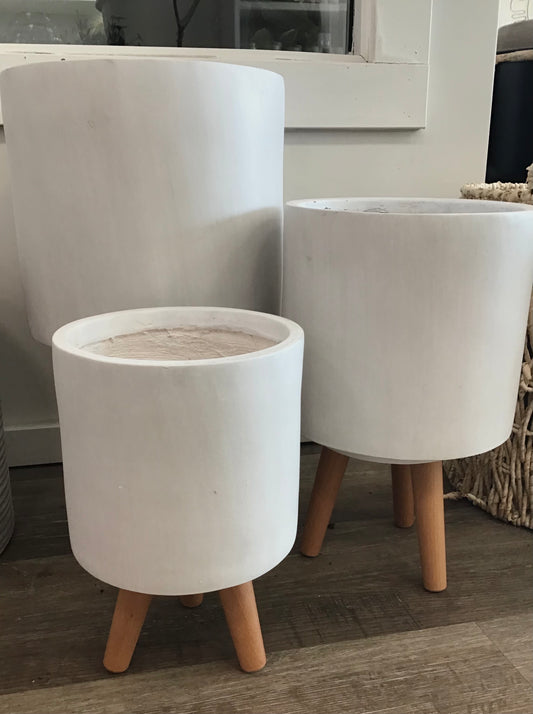 Antique White Pot with Legs